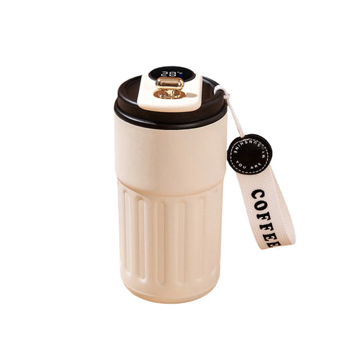 Botella térmica de 450 ml con pantalla inteligente de temperatura, taza de vacío de acero inoxidable 316, taza de café para oficina, taza térmica portátil.